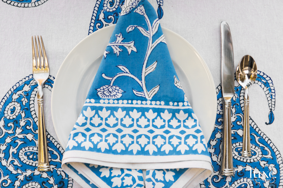 Traditional Indian motifs figure prominently in James's designs.