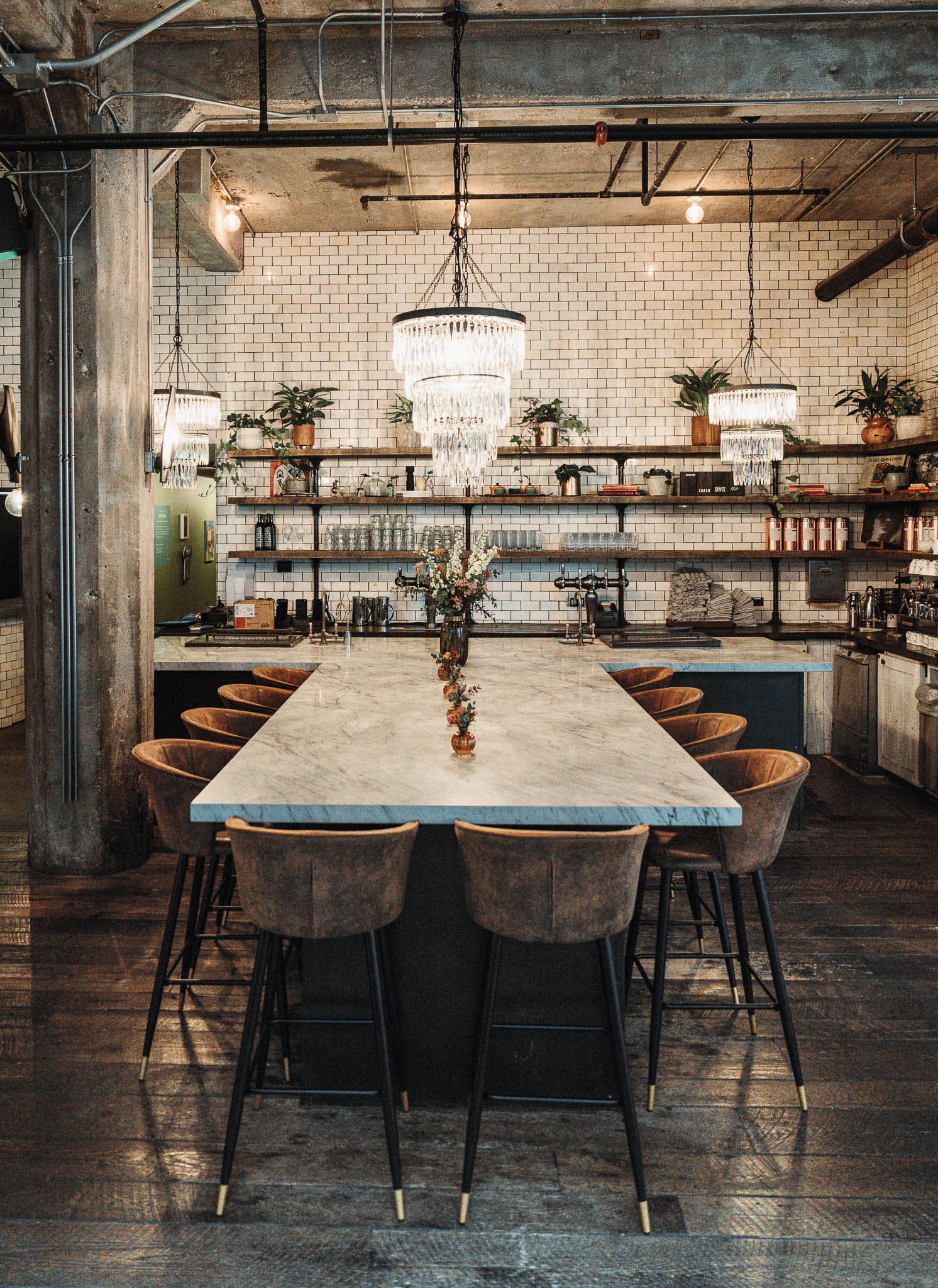 dining table at Soho House in Chicago