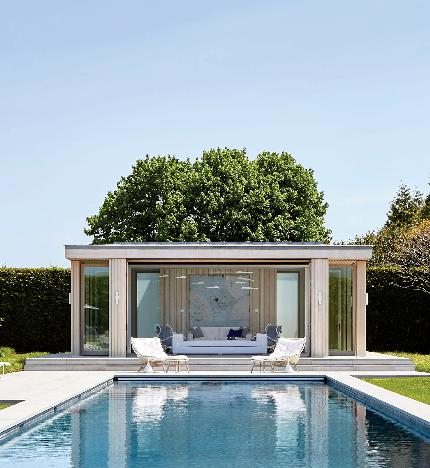 modern pool house exterior