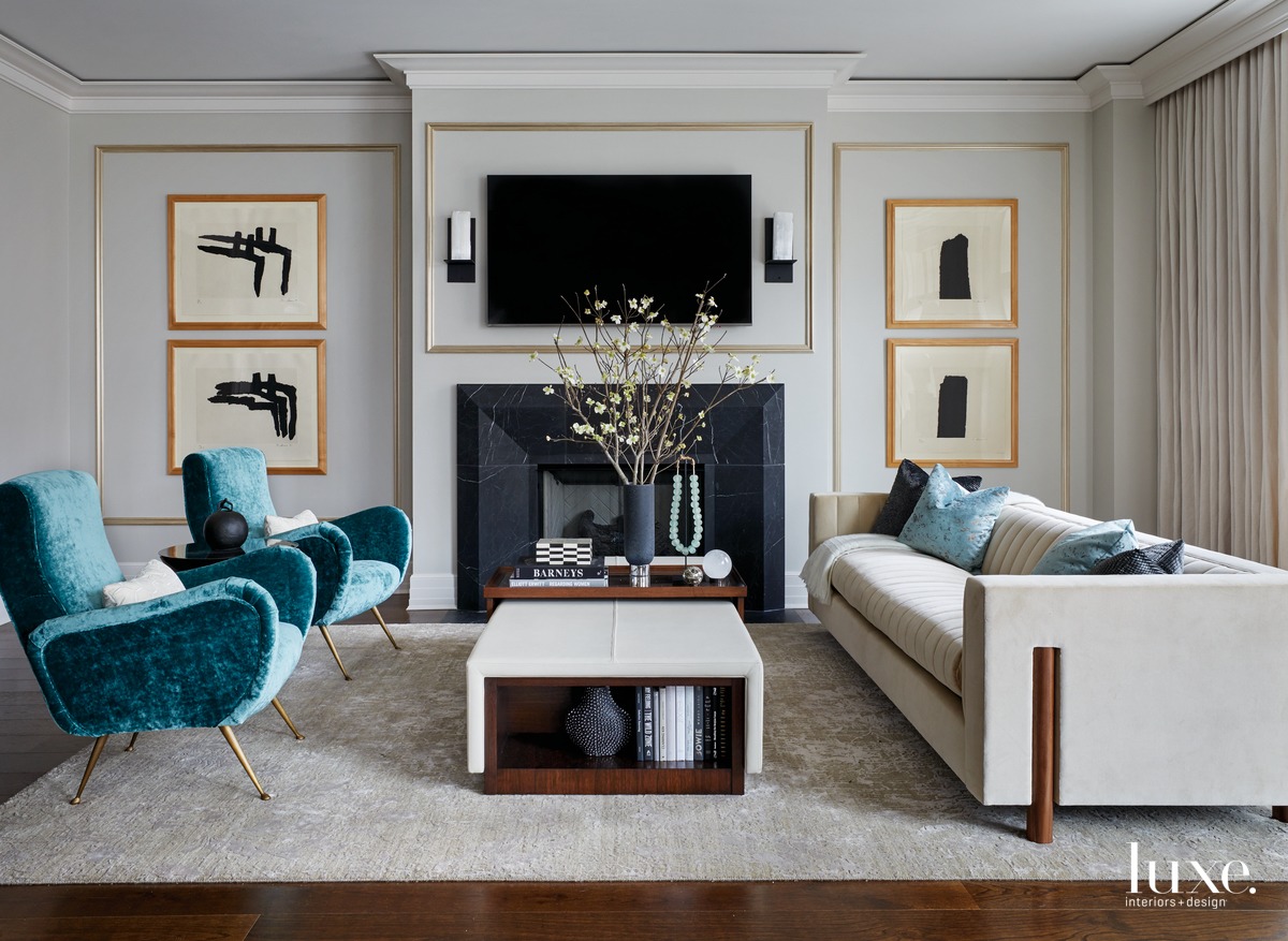 Dark shades with pops of teal make a smart statement in a Gold Coast apartment.