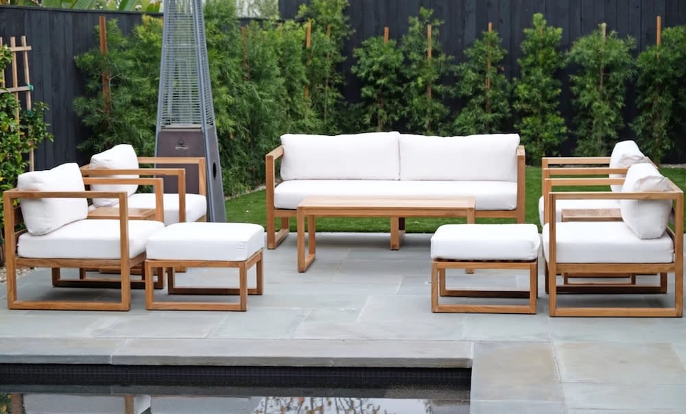 Teak Outdoor Patio Furniture Design and Decor by Willow Creek Designs in Los Angeles, California