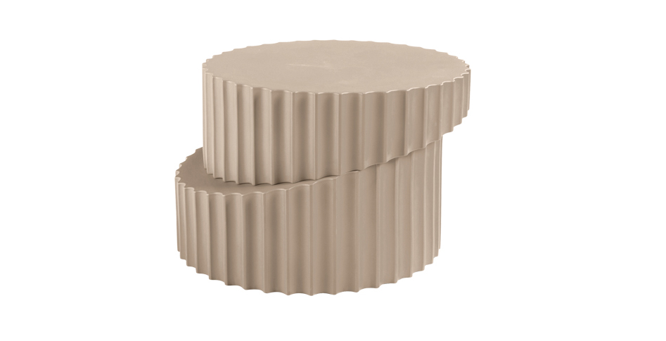 beige stacked table