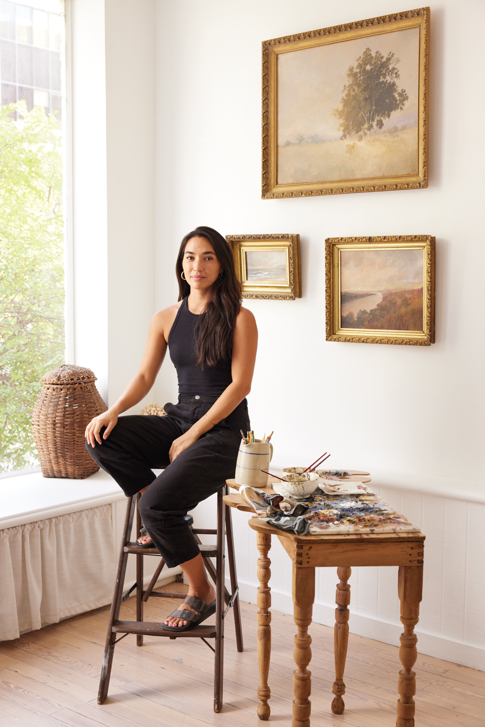 Artist Aileen Fitzgerald in her studio