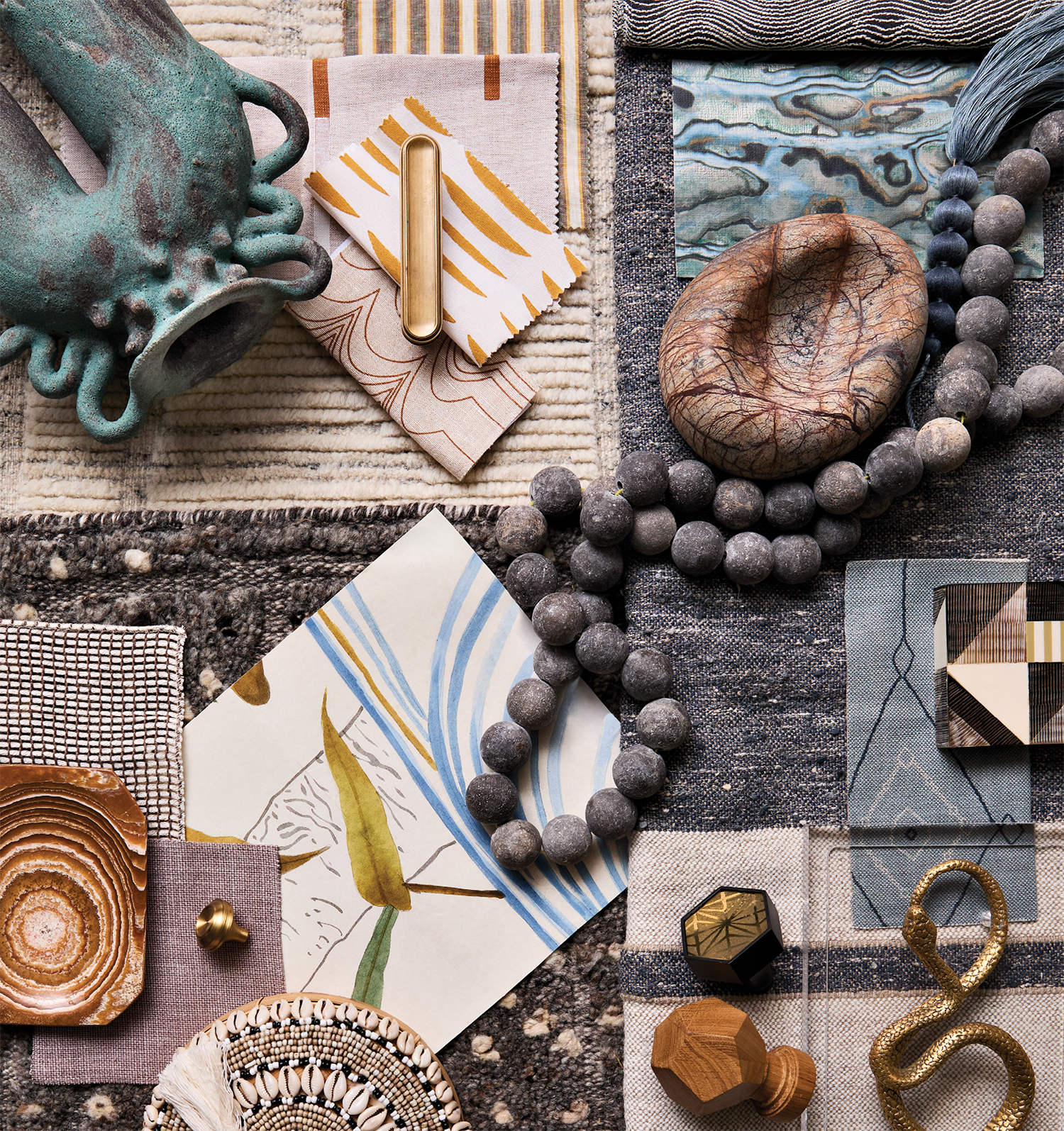 blue-gray interior design mood board