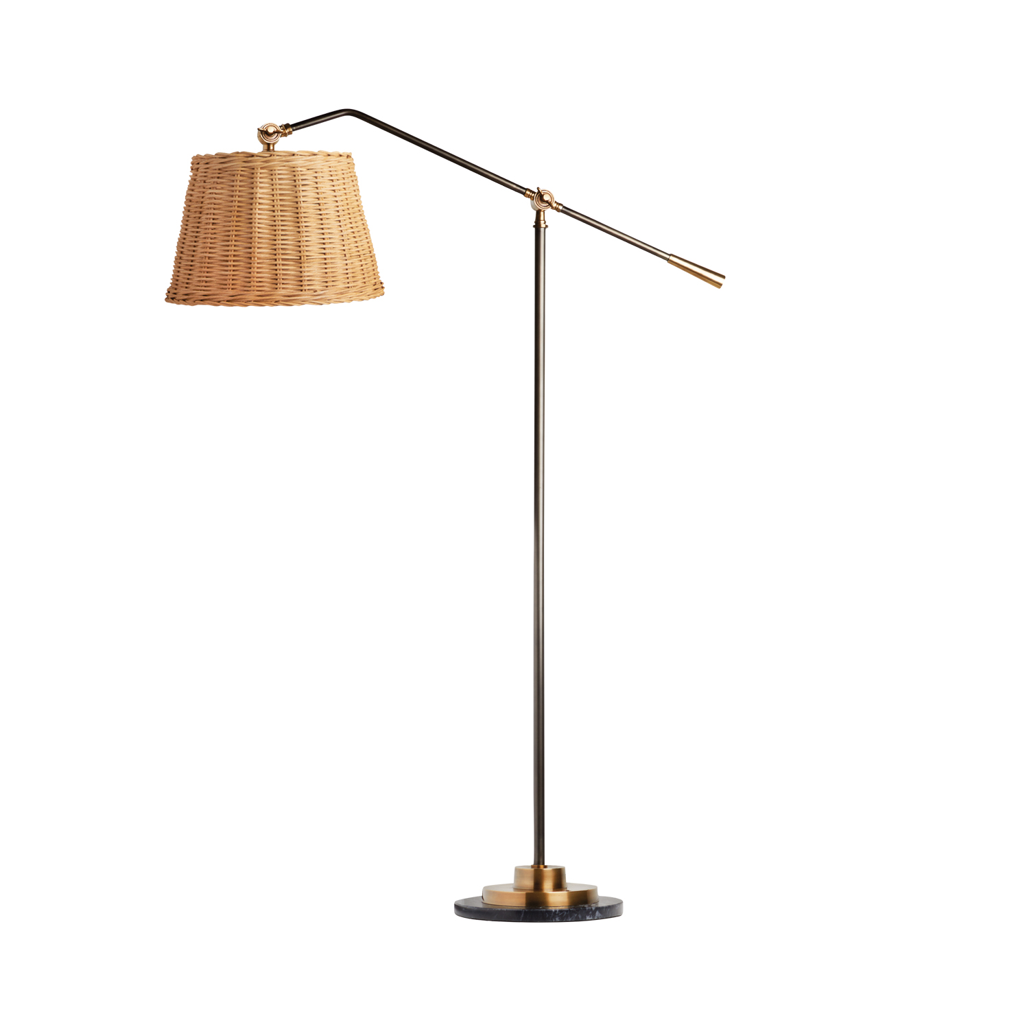 floor lamp with wicker shade