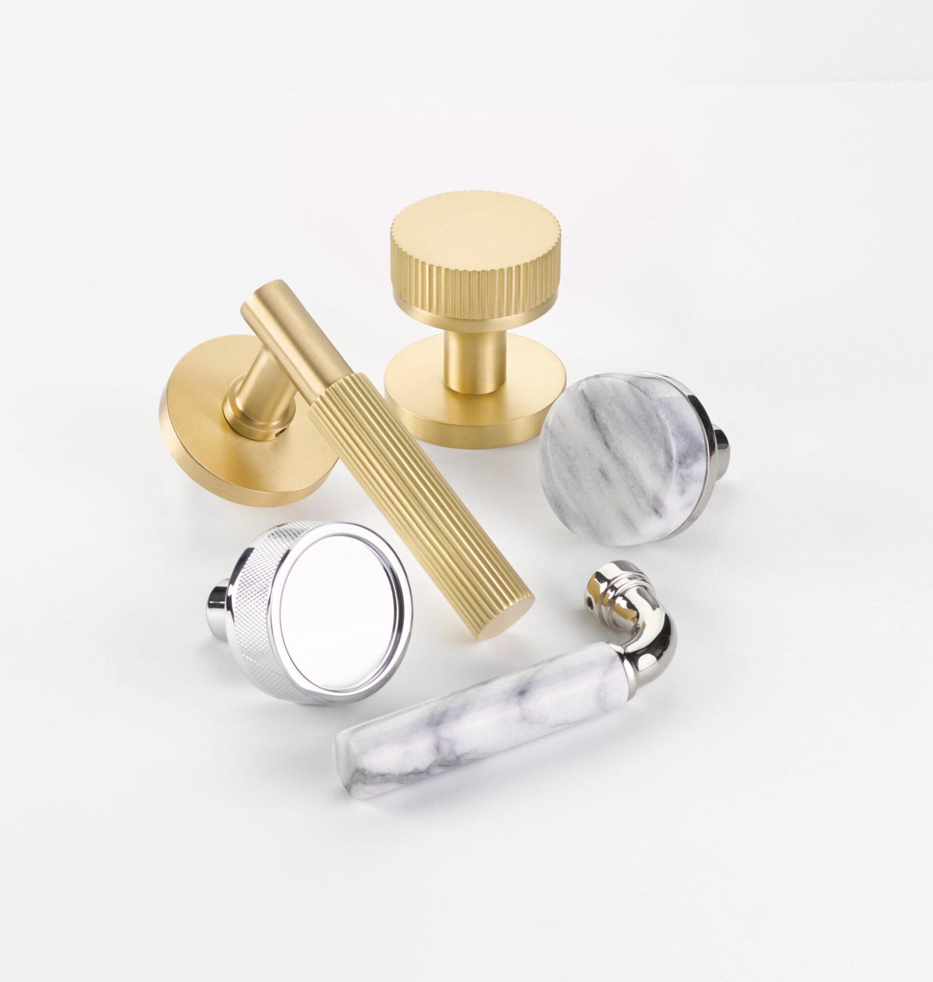 emtek clear and gold hardware