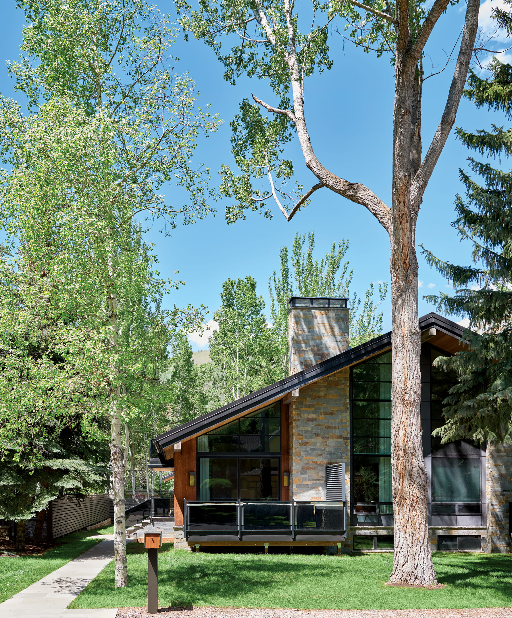 exterior of an updated 1970s Aspen home