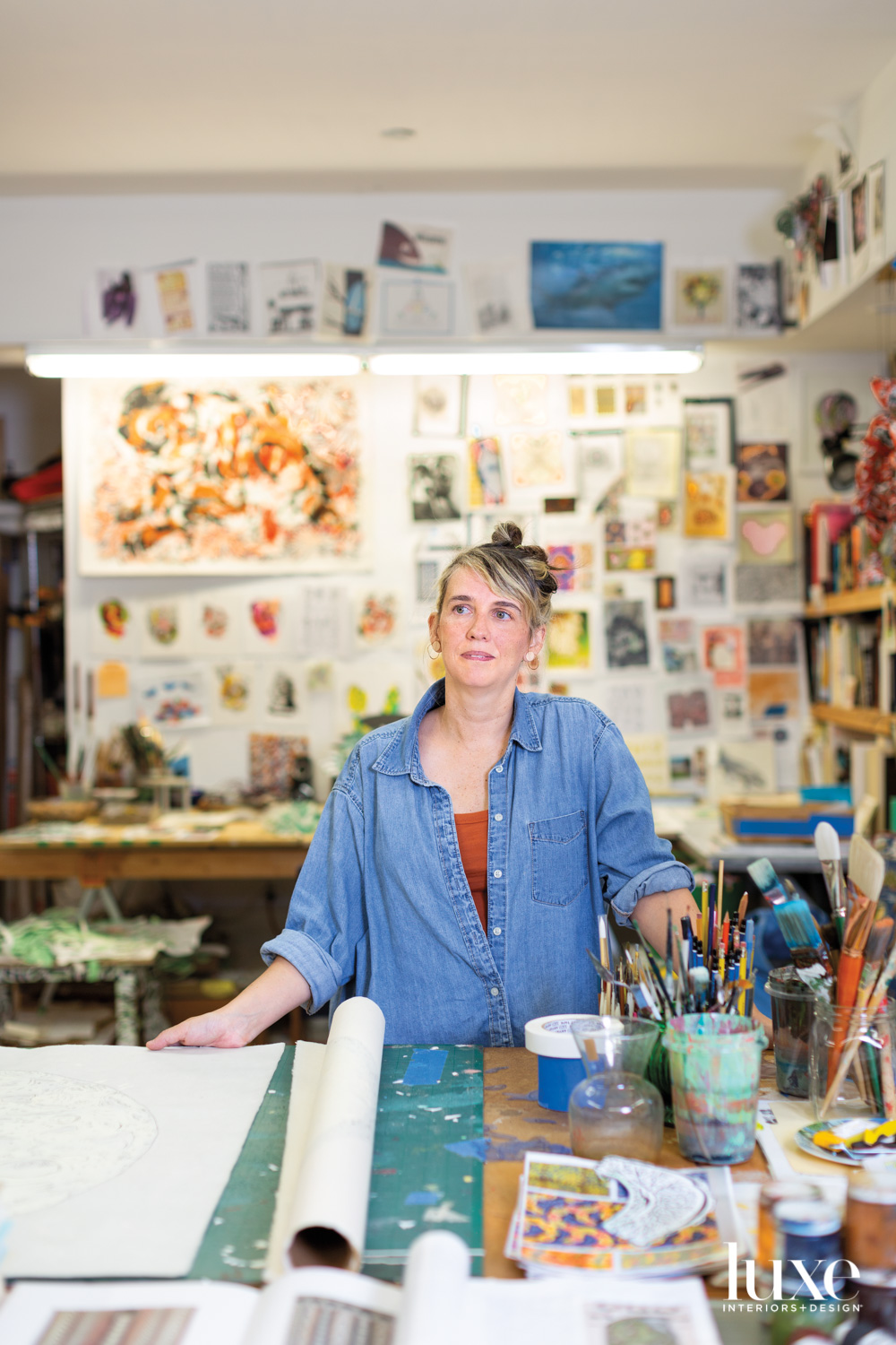 artist posing in studio