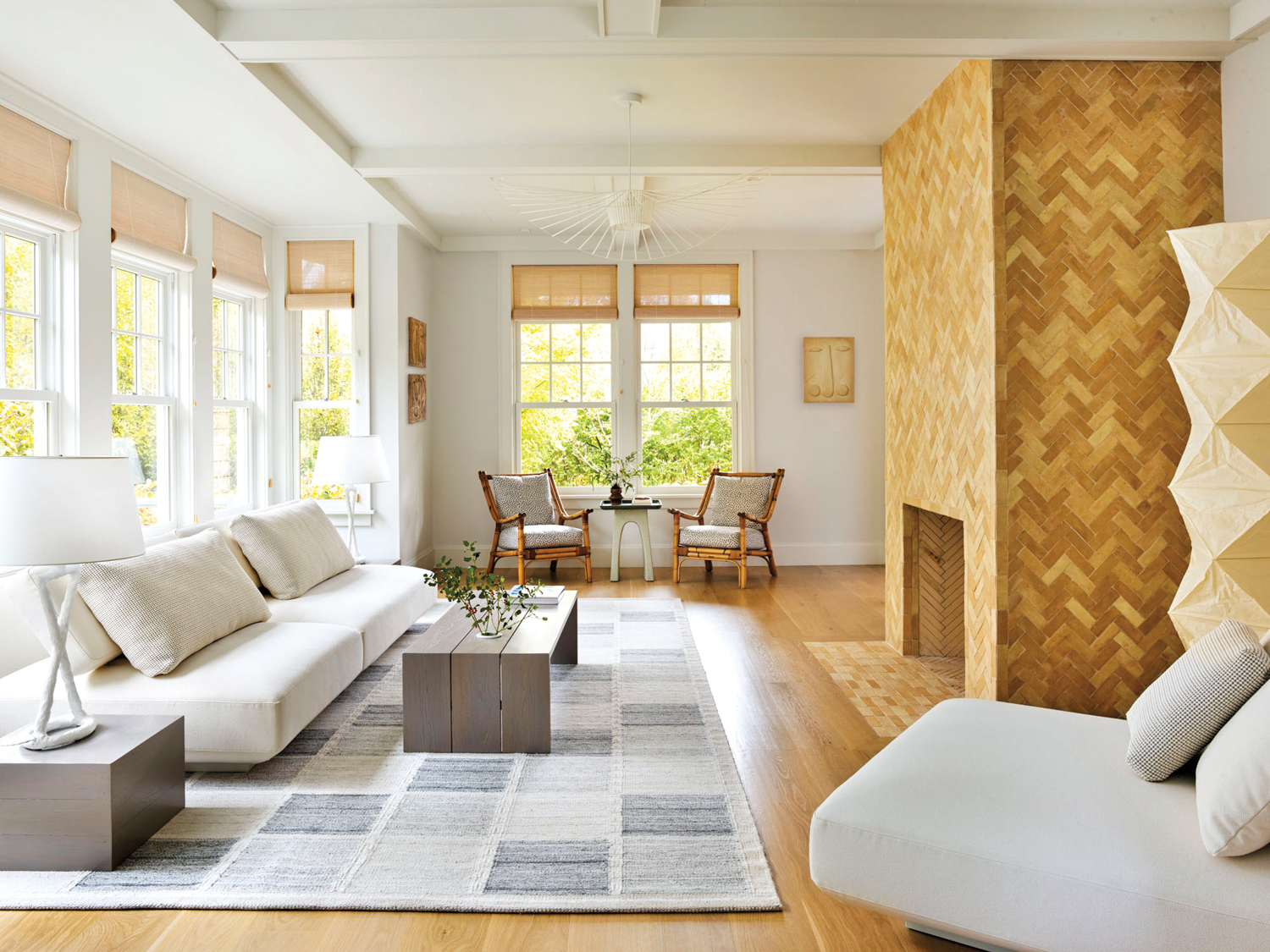 modern organic living room in neutral tones