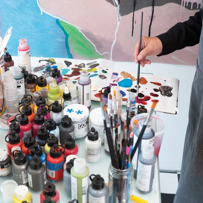 Alvarez at work in her Chicago studio.