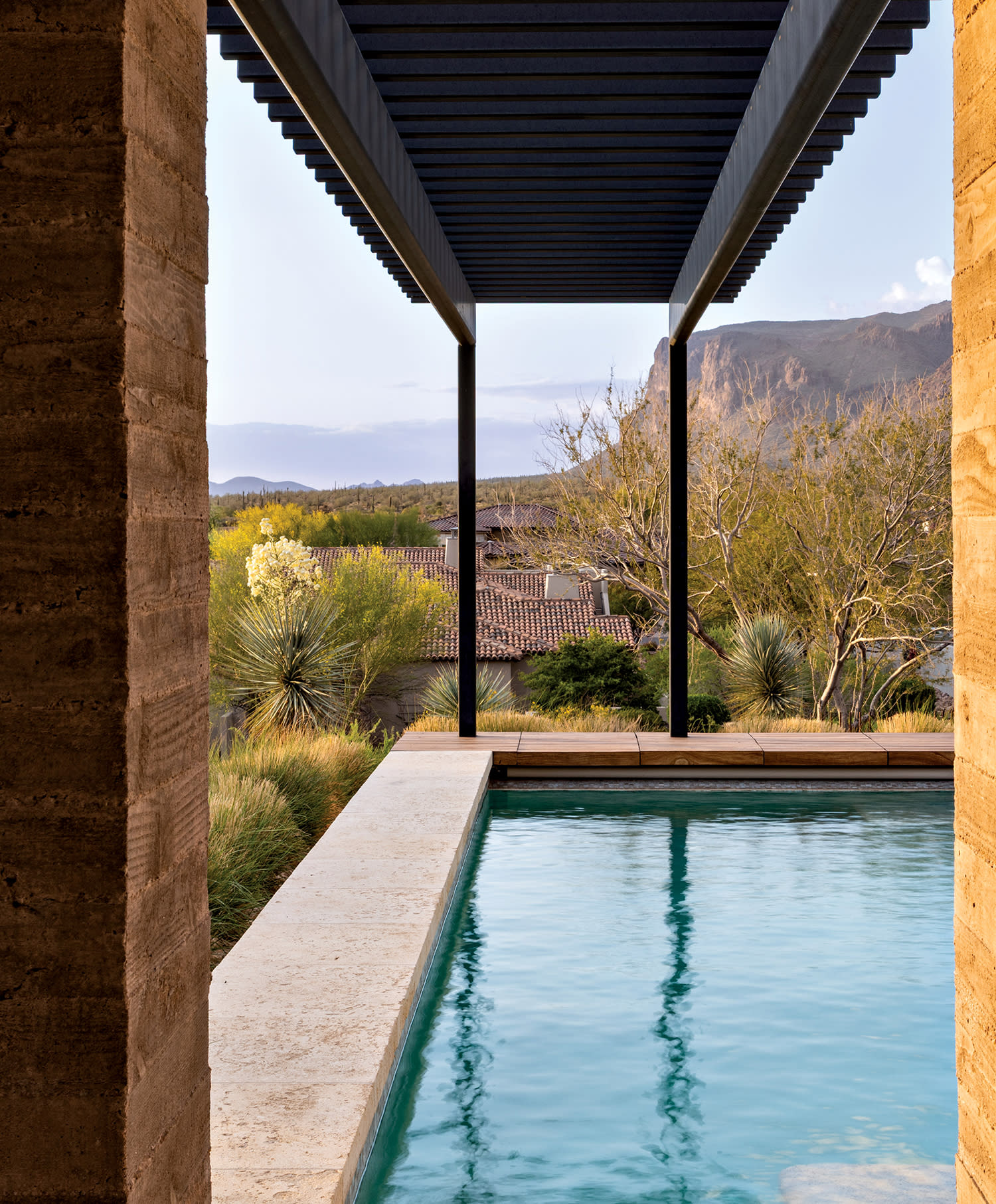 pool on the terrace of an Arizona home