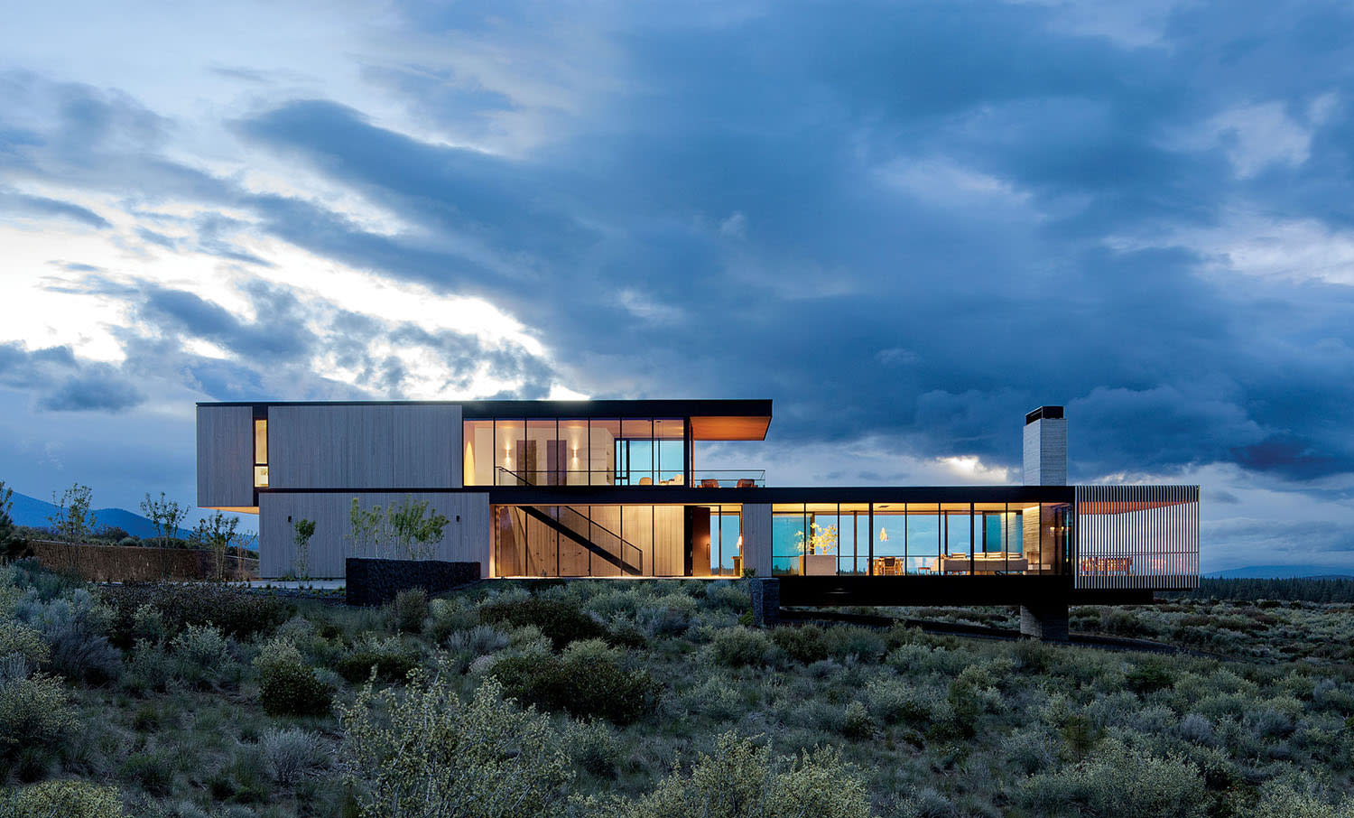 exterior of a cedar-clad home in Bend, Oregon