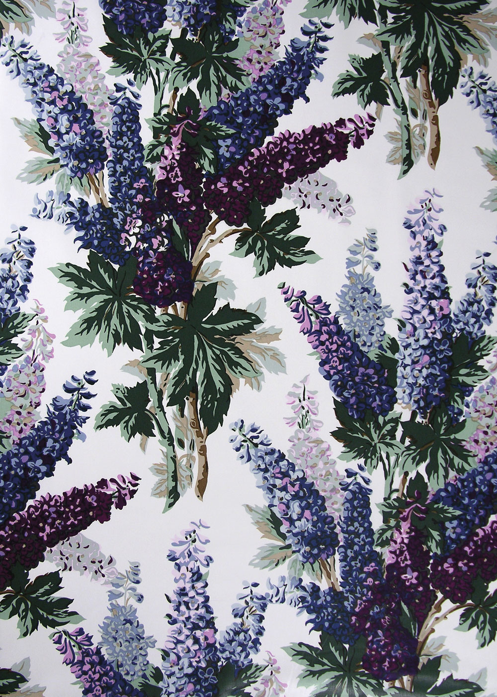 Blue and purple floral textile