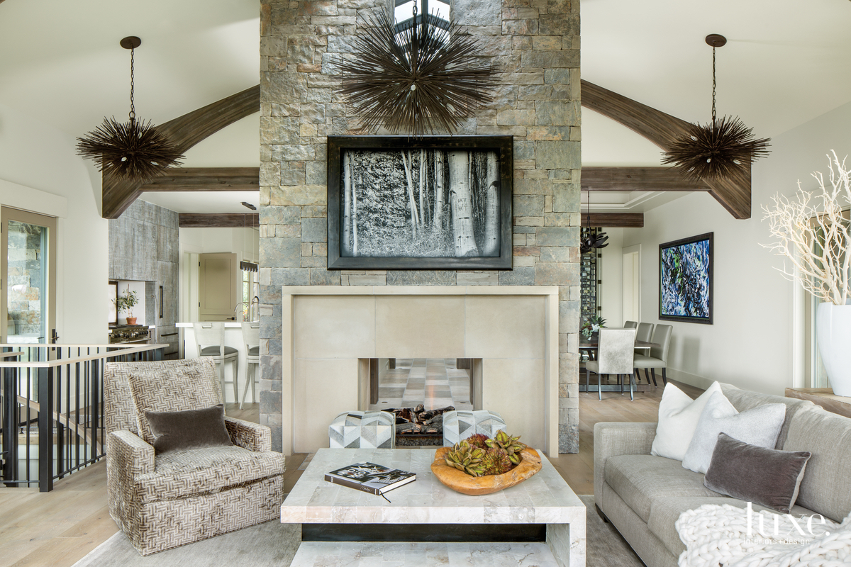 mountain neutral living room fireplace