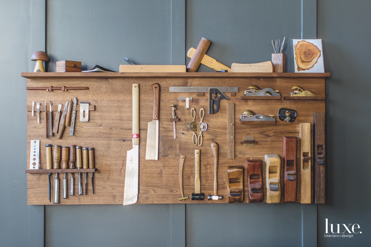 Sebree handcrafts his pieces, often using tools he makes himself, such as some of those displayed in his Carlsbad studio.