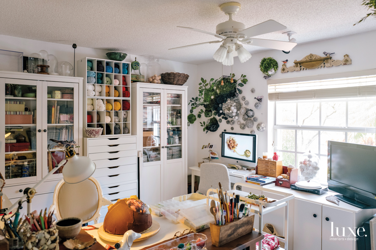 Gross works out of her home studio in Delray Beach.