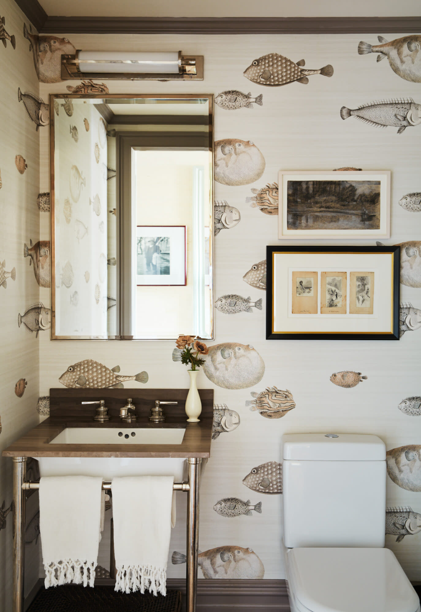 Gideon Mendelson Cole and Son wallpaper powder room