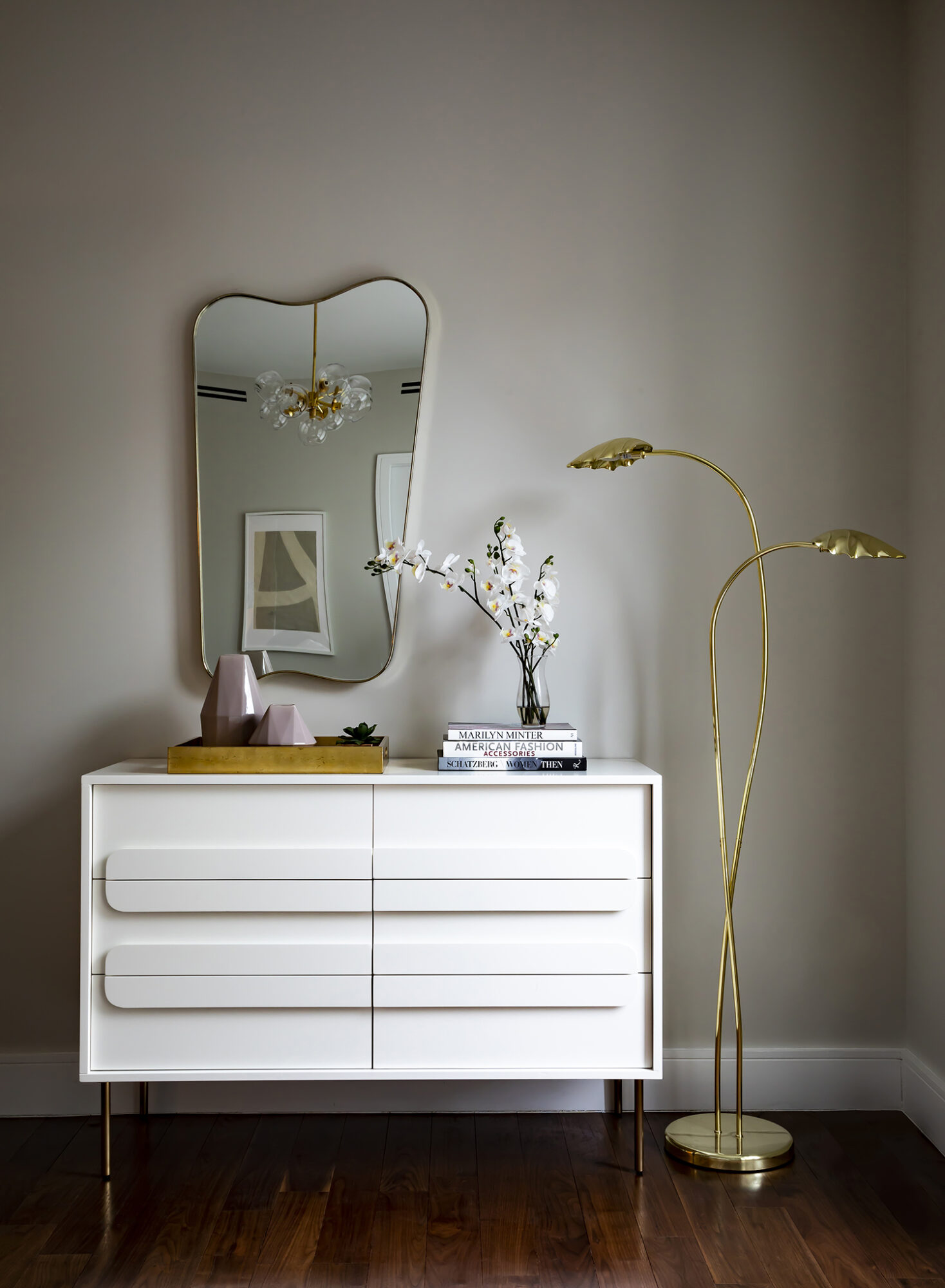 bedroom with dresser in Metropolitan by benjamin moore, one of the best neutral colors