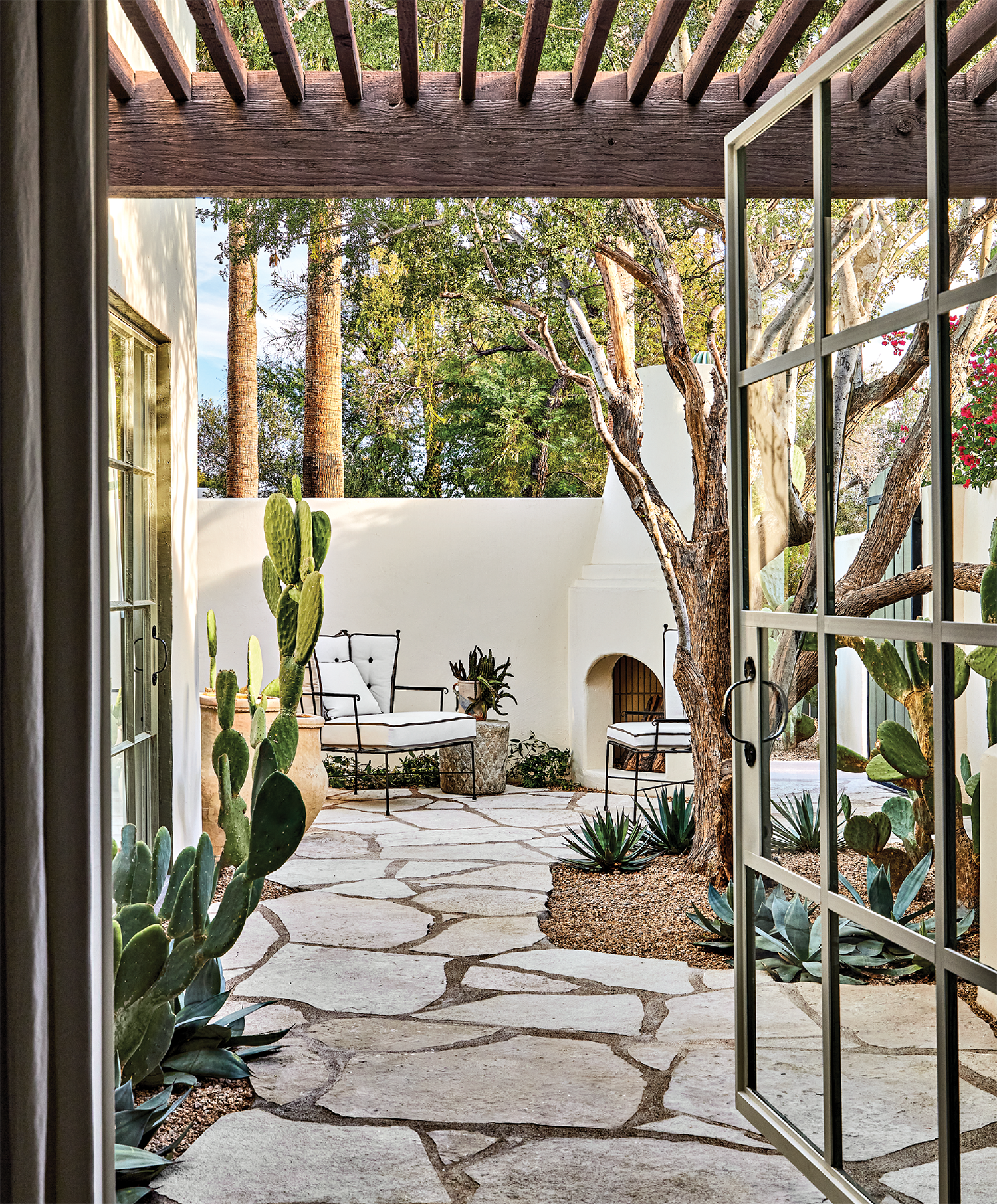 stone patio of an Arizona casita 