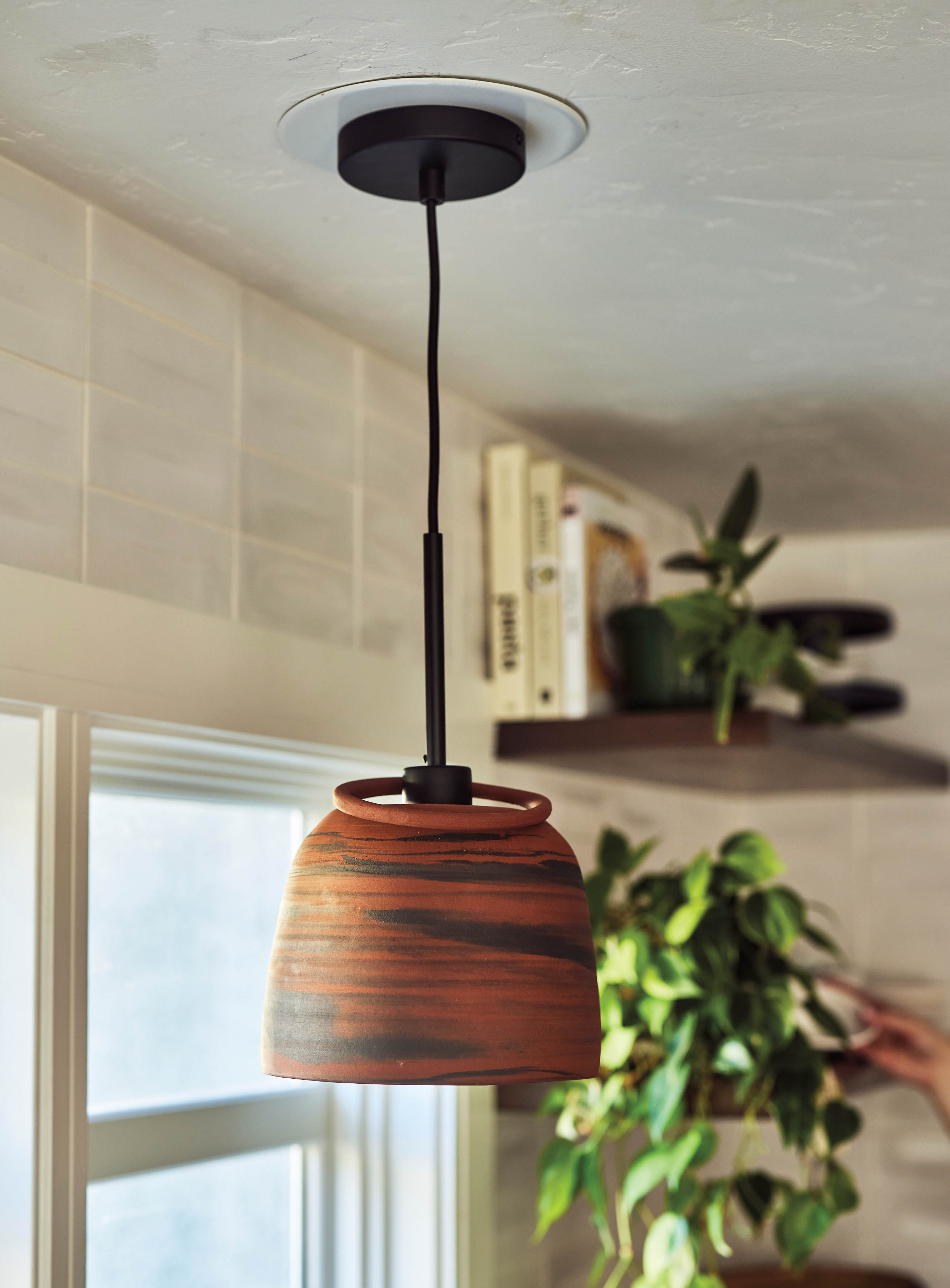 pendant lamp with a ceramic cover