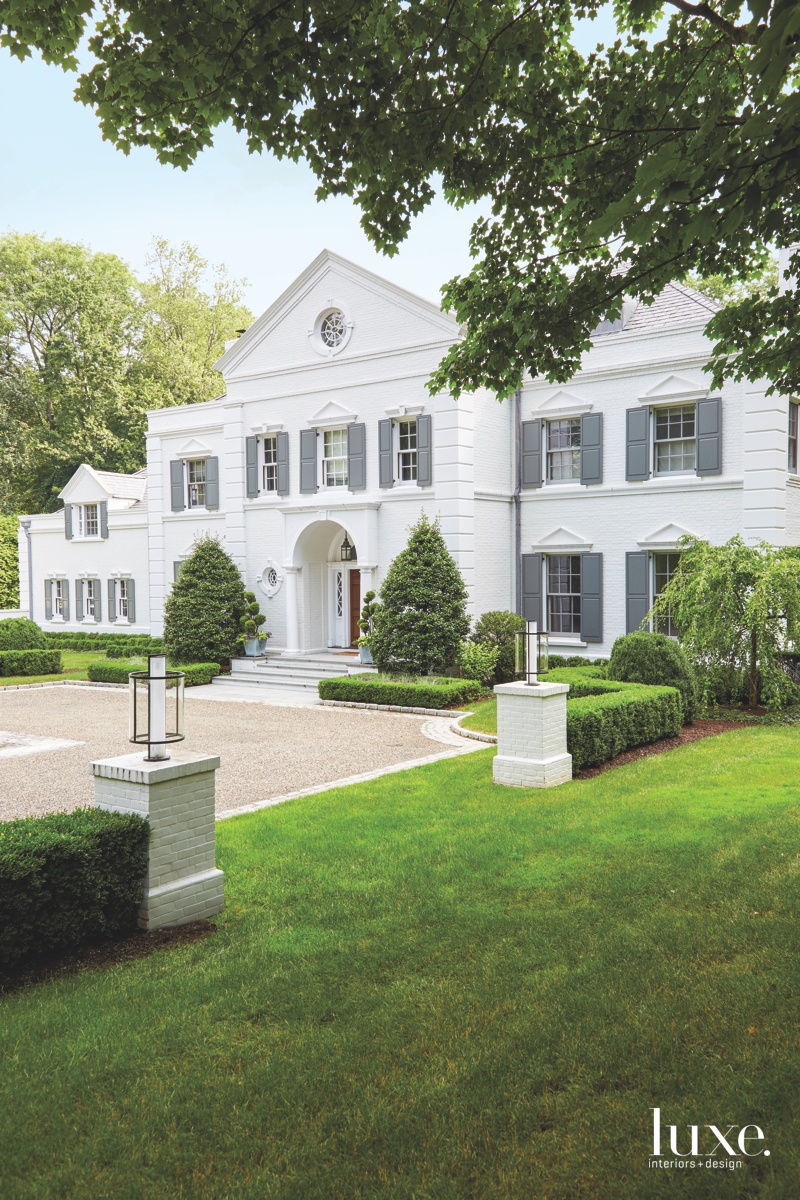 white exterior landscape