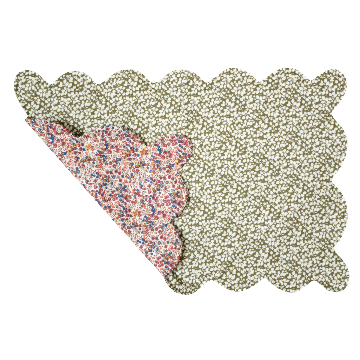 green and blush floral placemat
