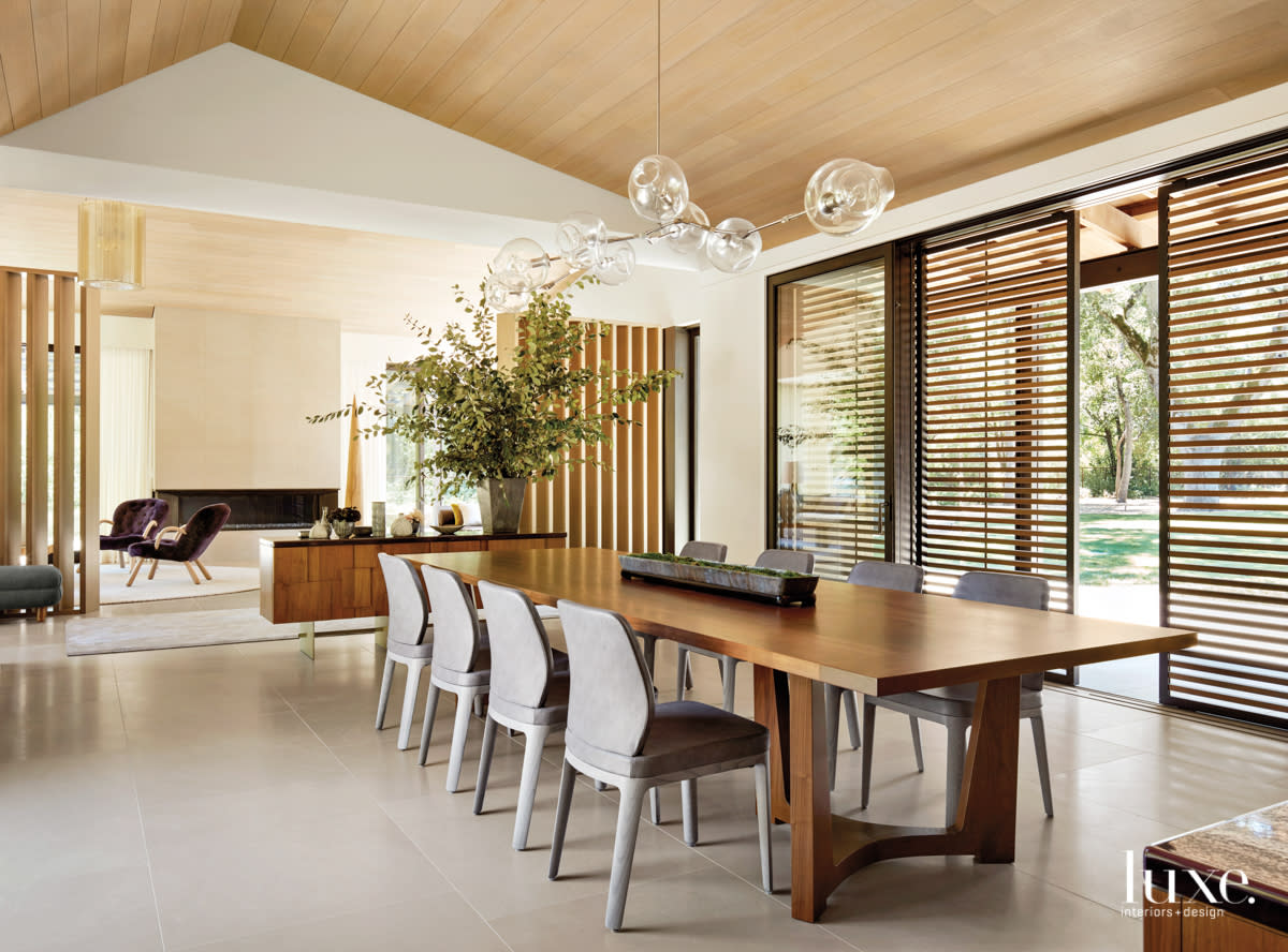 slatted sliding doors neutral organic dining room