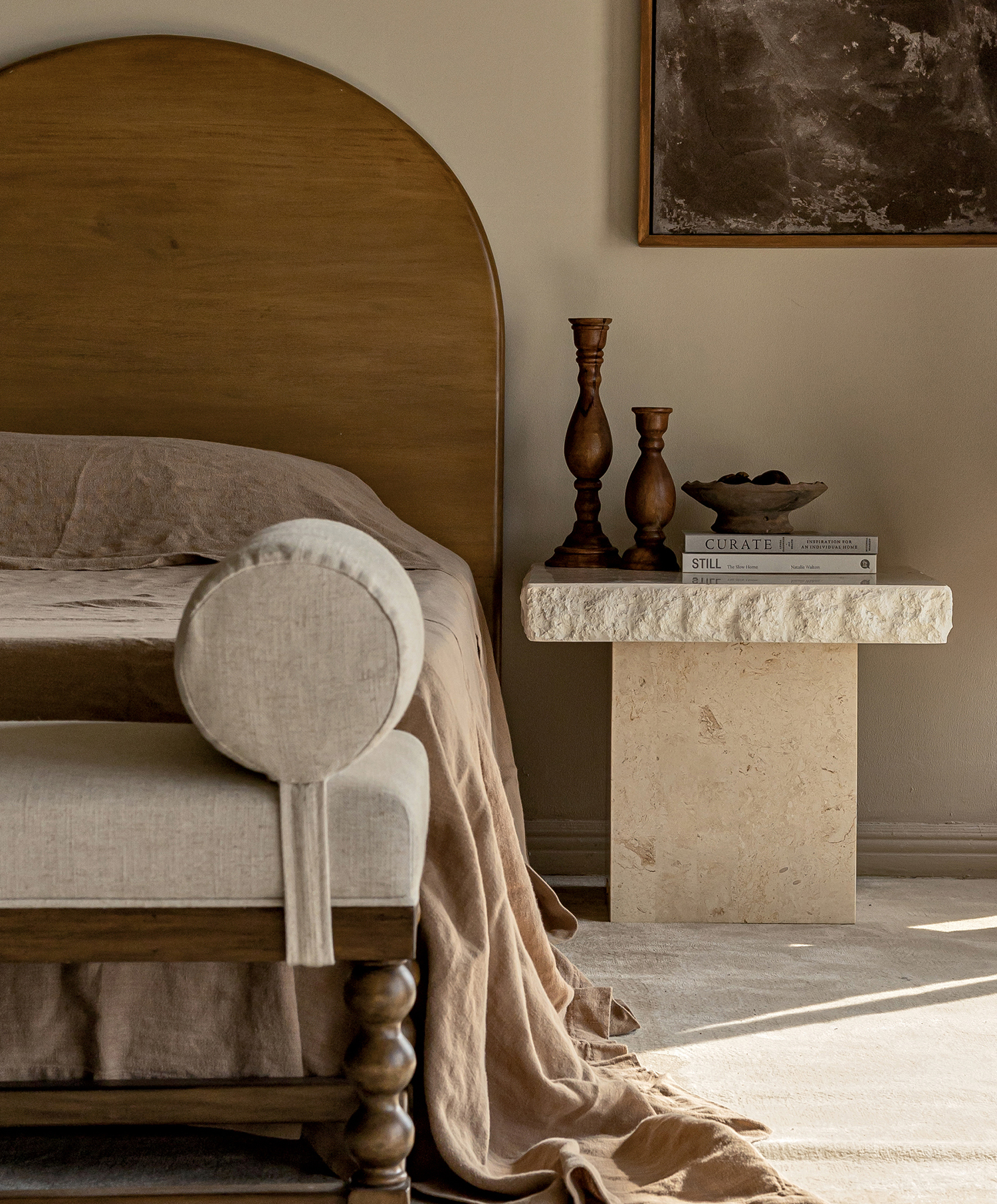 contemporary bedroom vignette