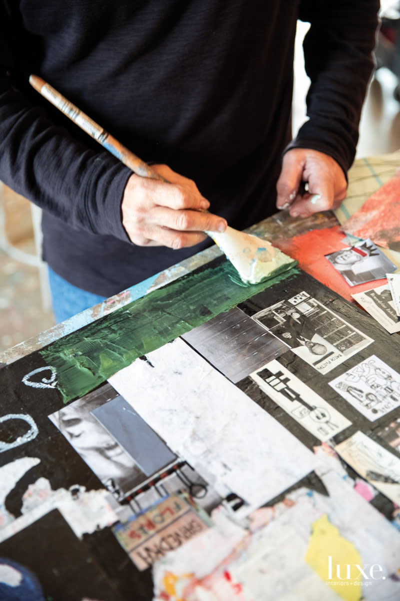 Michael Viglietta working on a painting.