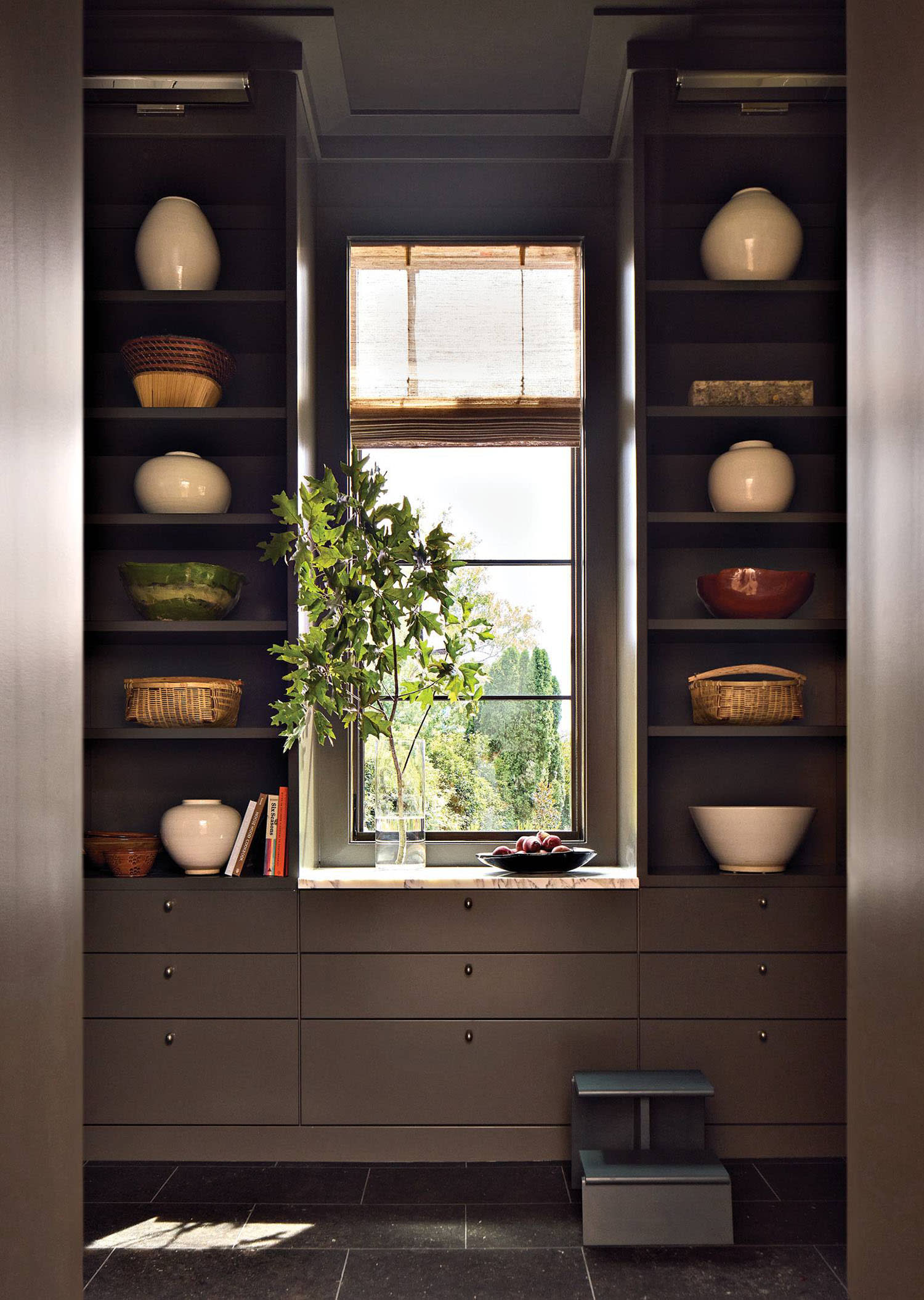 open-shelving pantry in a Georgia home