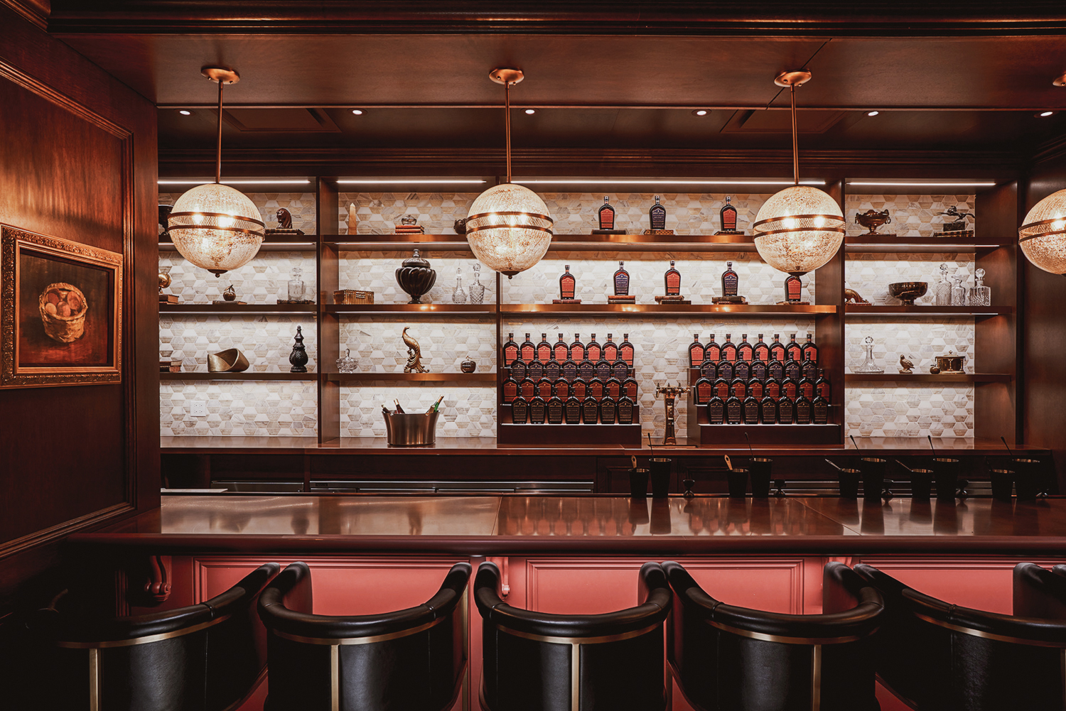 bar in distillery interior