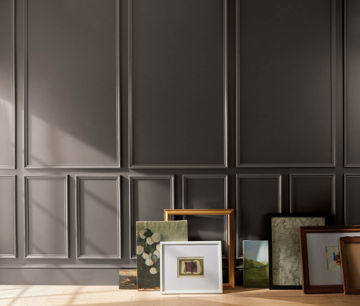 wall painted in Benjamin Moore's 2026 Color of the Year 2026 Silhouette AF-655