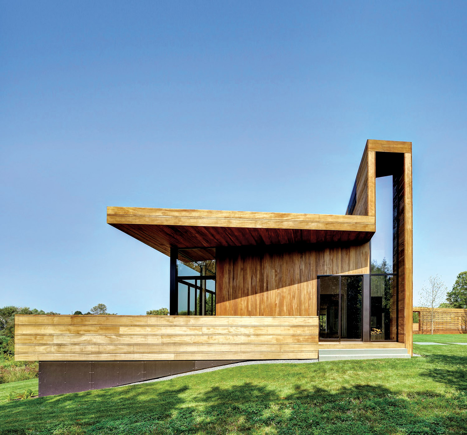 wood paneled home exterior