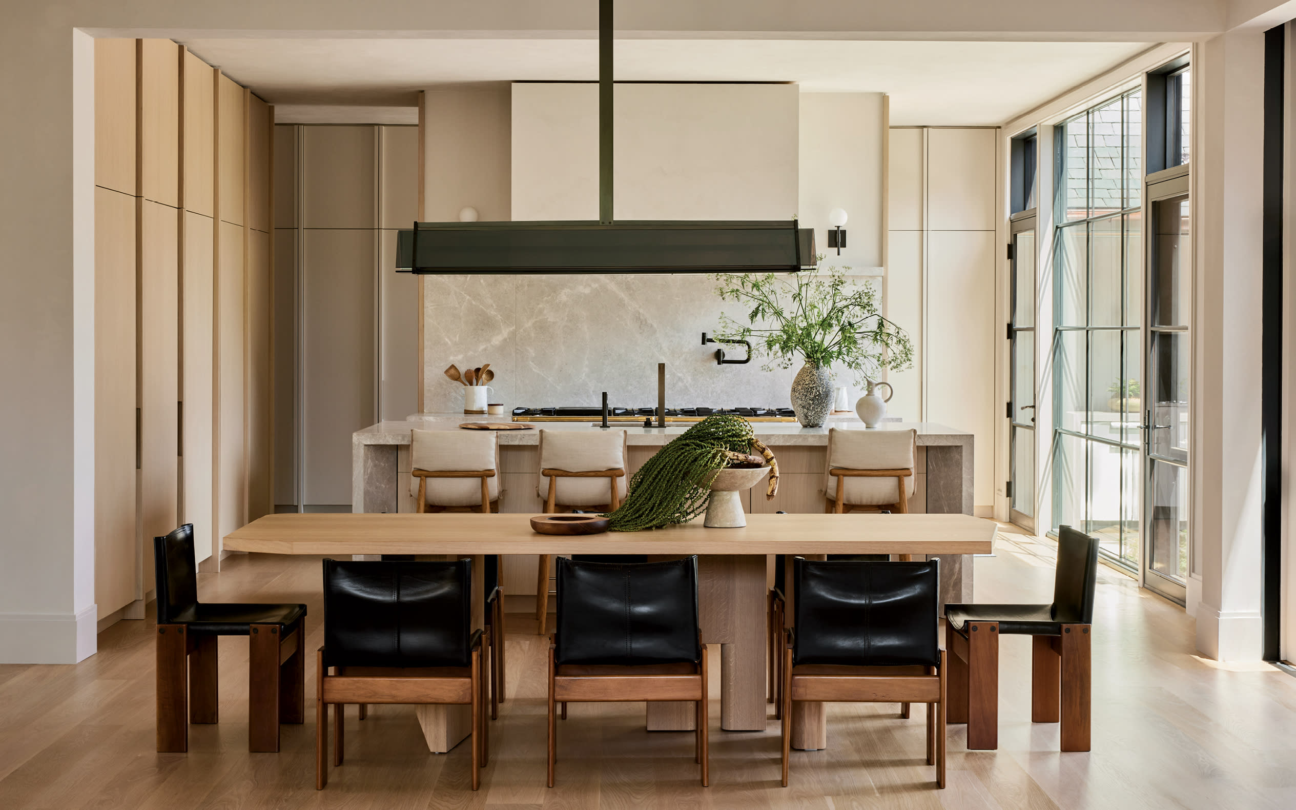 bright and airy kitchen with modern furnishings