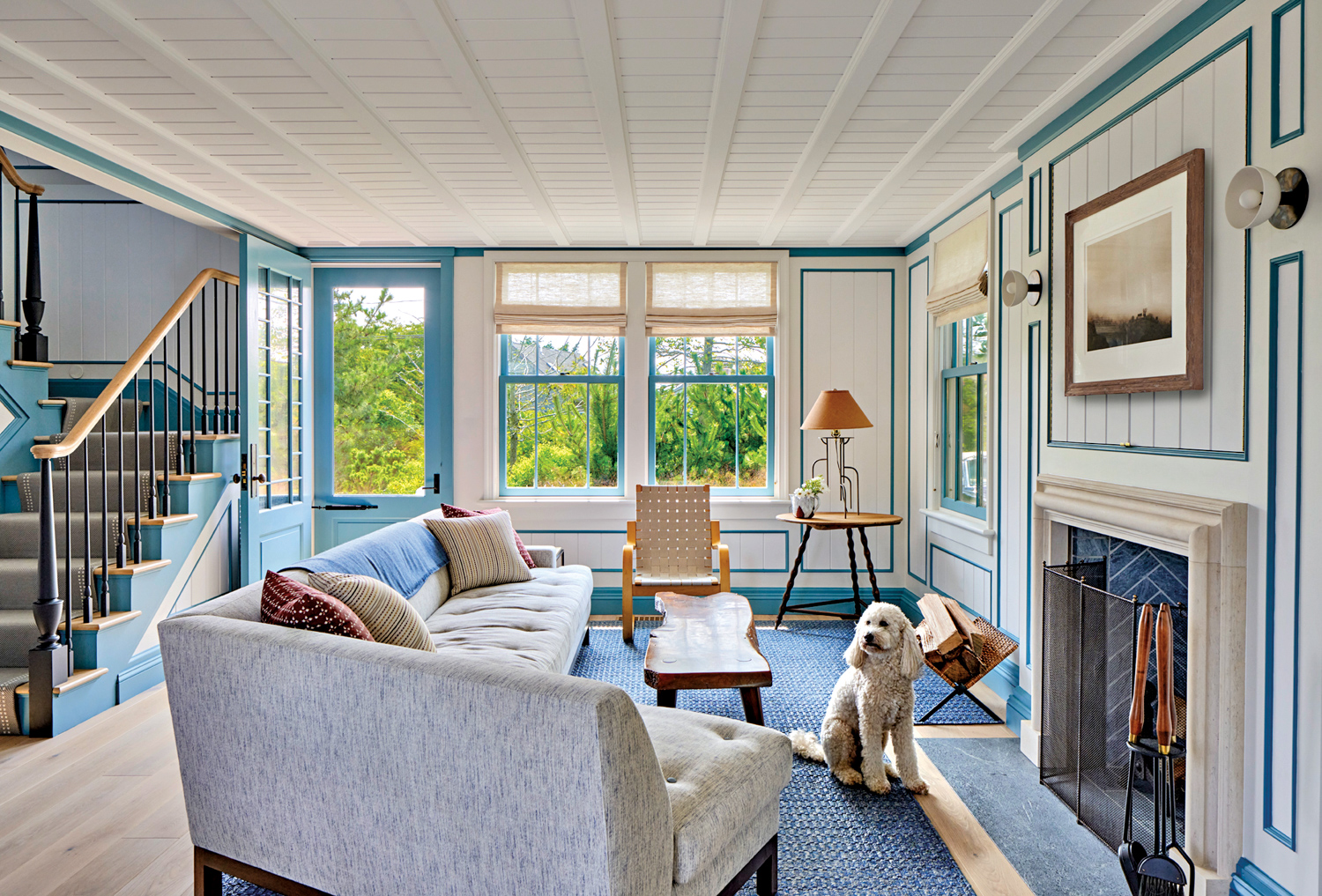 modern living room with large windows