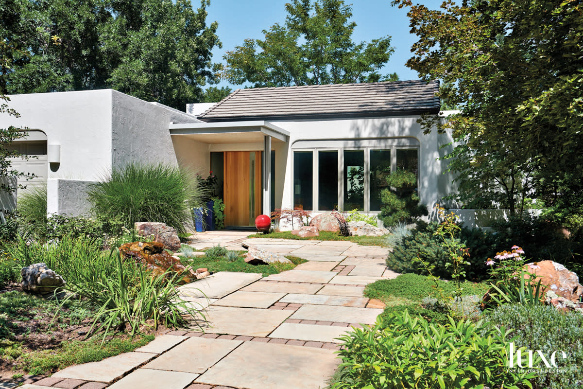 The front exterior of a Boulder home redesigned by Mosaic Architects + Interiors