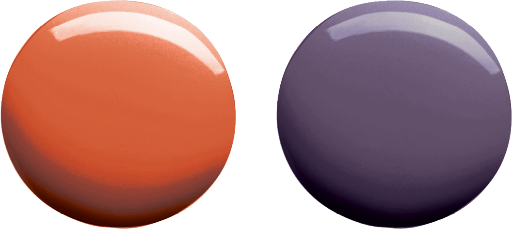 Tropical Orange Paint and Purple Lotus Paint by Benjamin Moore