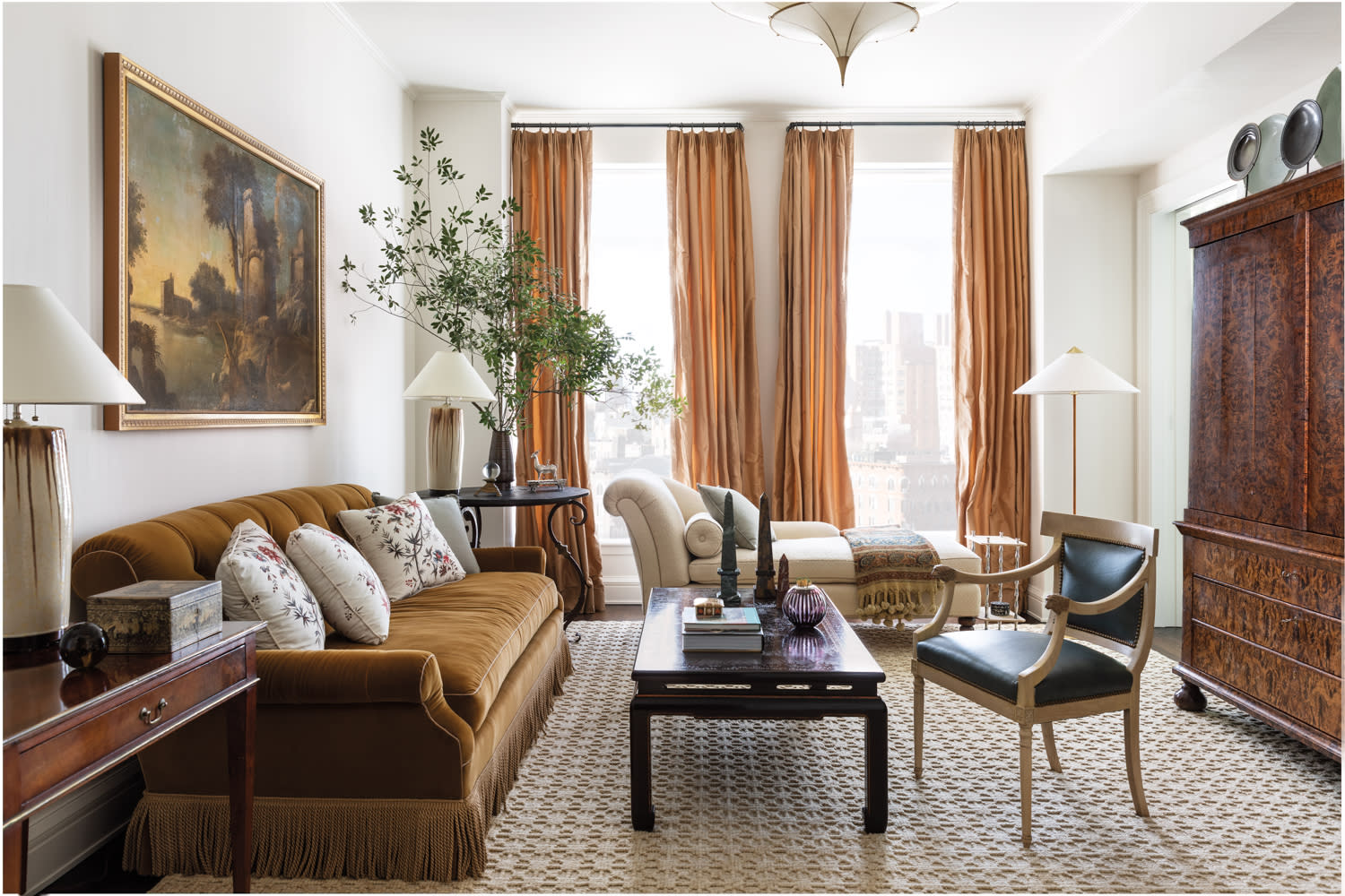 neutral traditional living room in home by CeCe Barfield Thompson