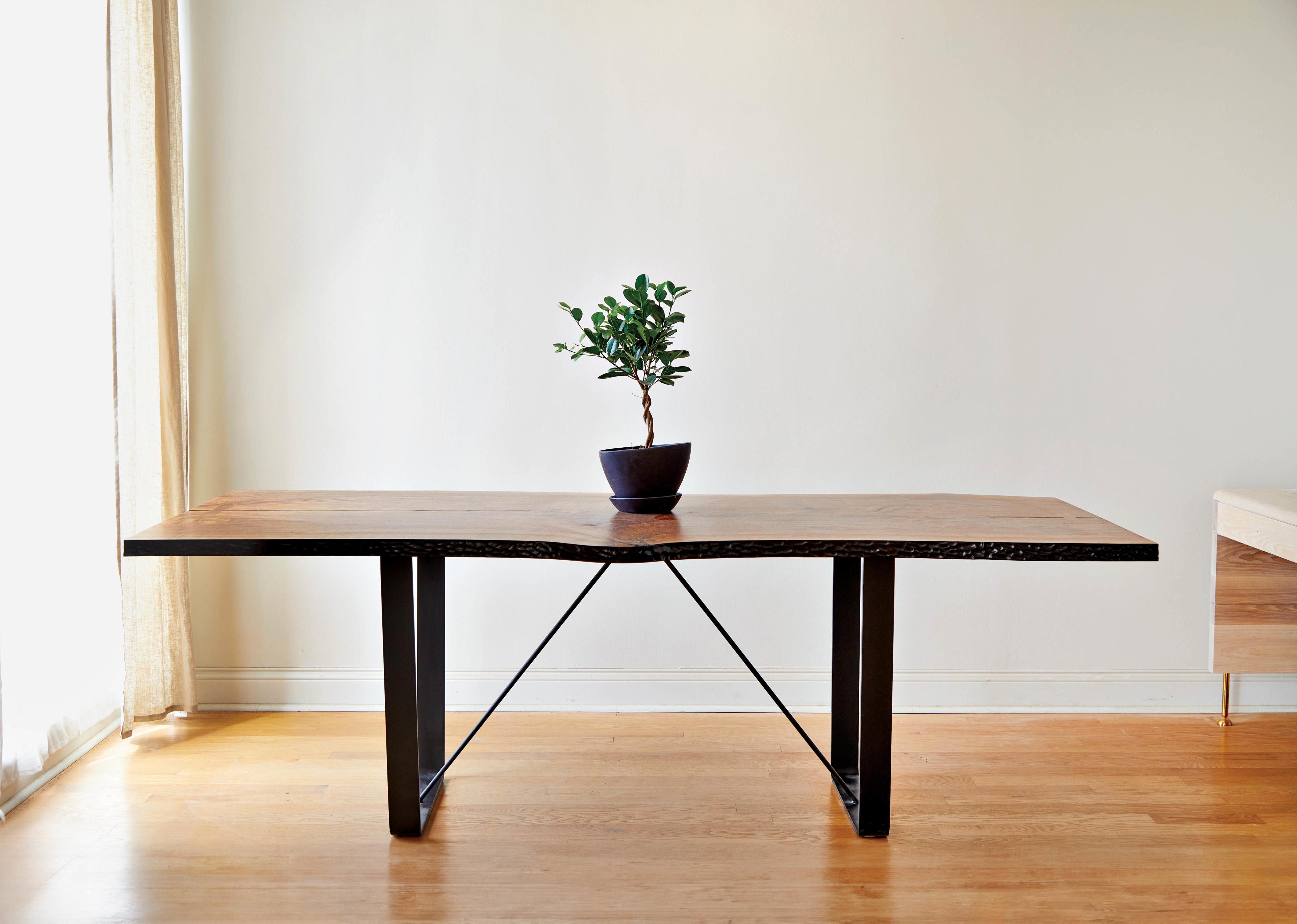 live edge wood dining table