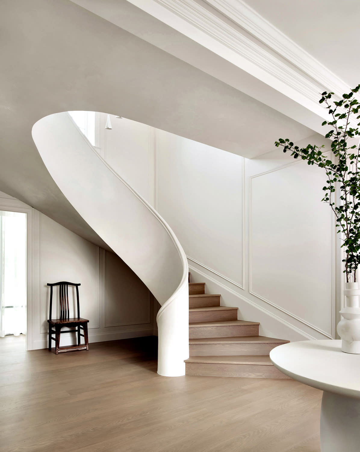 grand staircase in a contemporary home