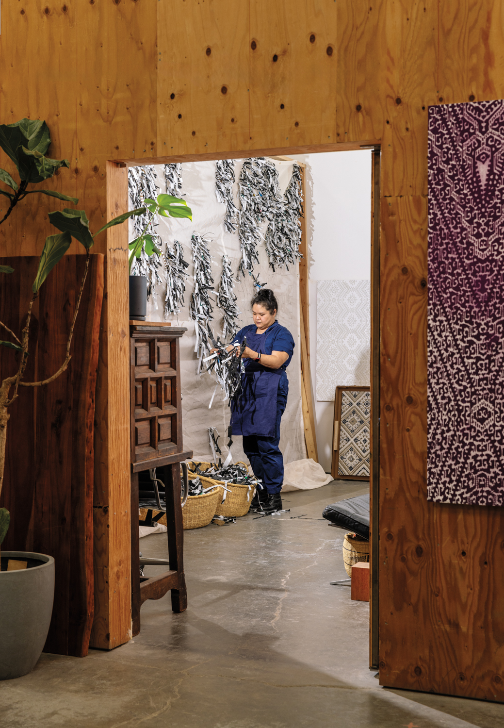 The artist in her studio.