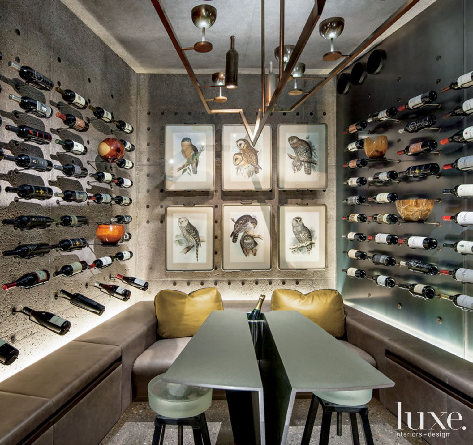 Modern Gray Wine Room | Luxe Interiors + Design