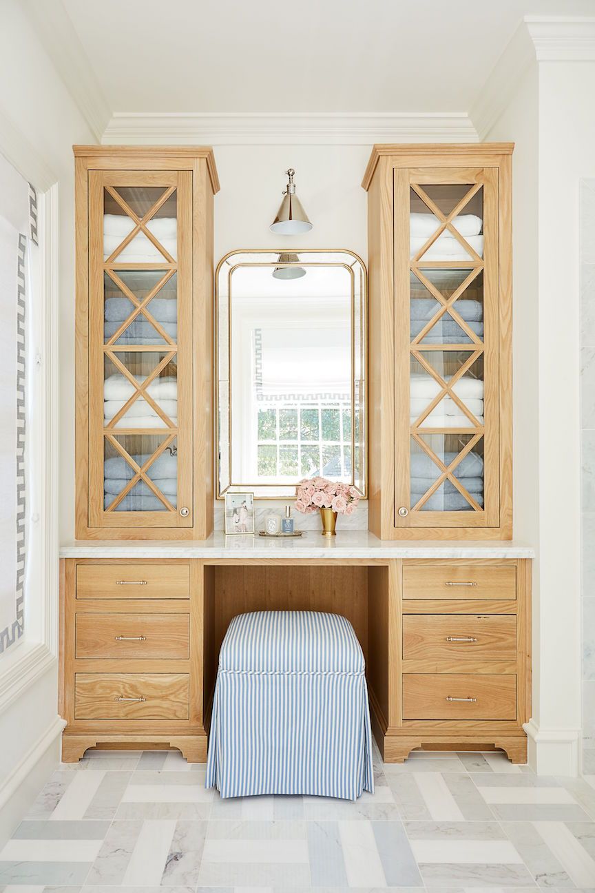 bathroom towel storage cabinetry