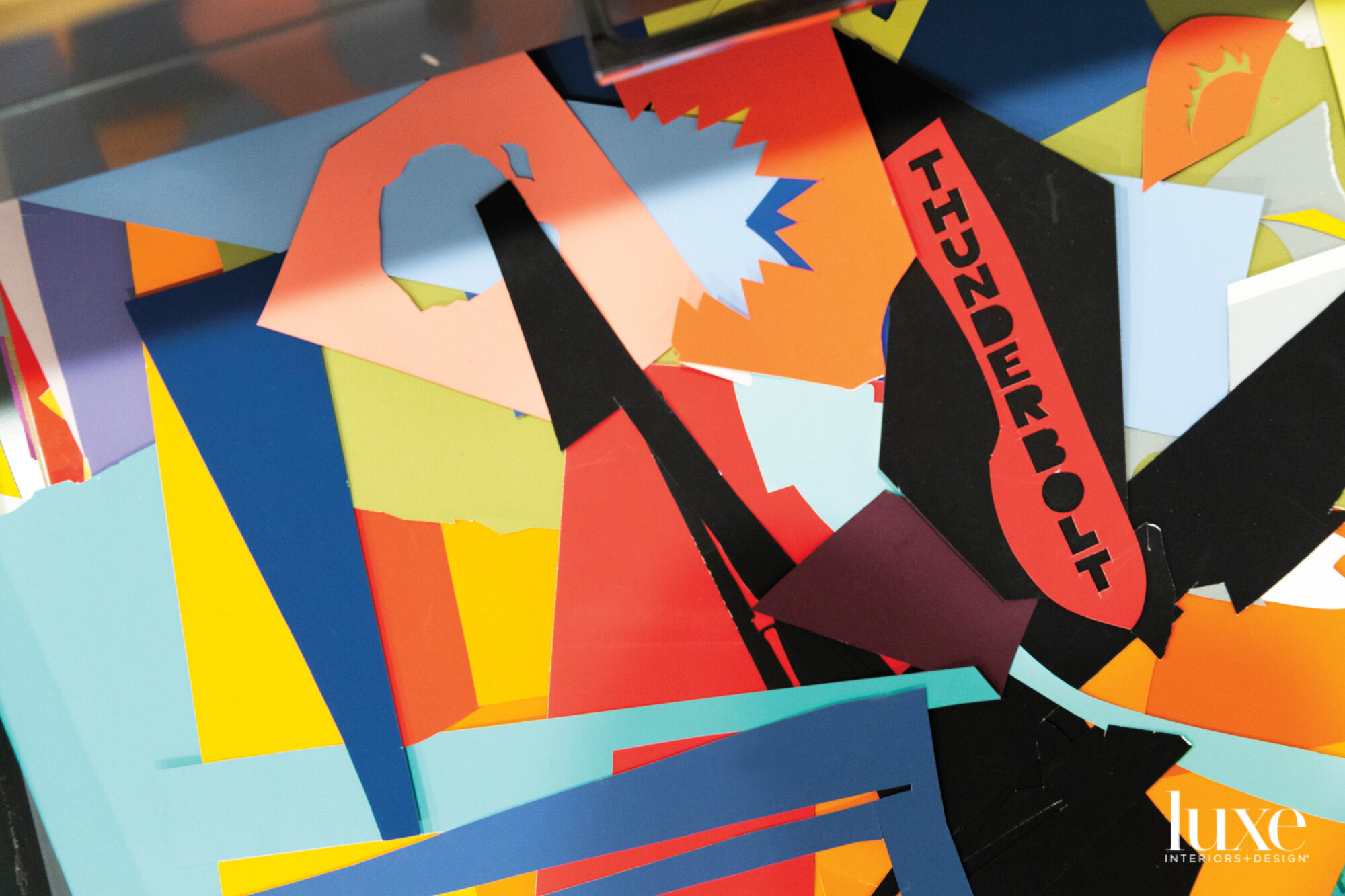 Brightly colored paper scraps