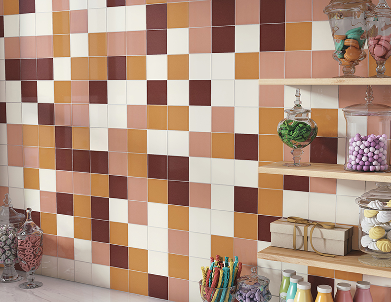 cursive by crossville rose gold oxblood goldenrod tiles