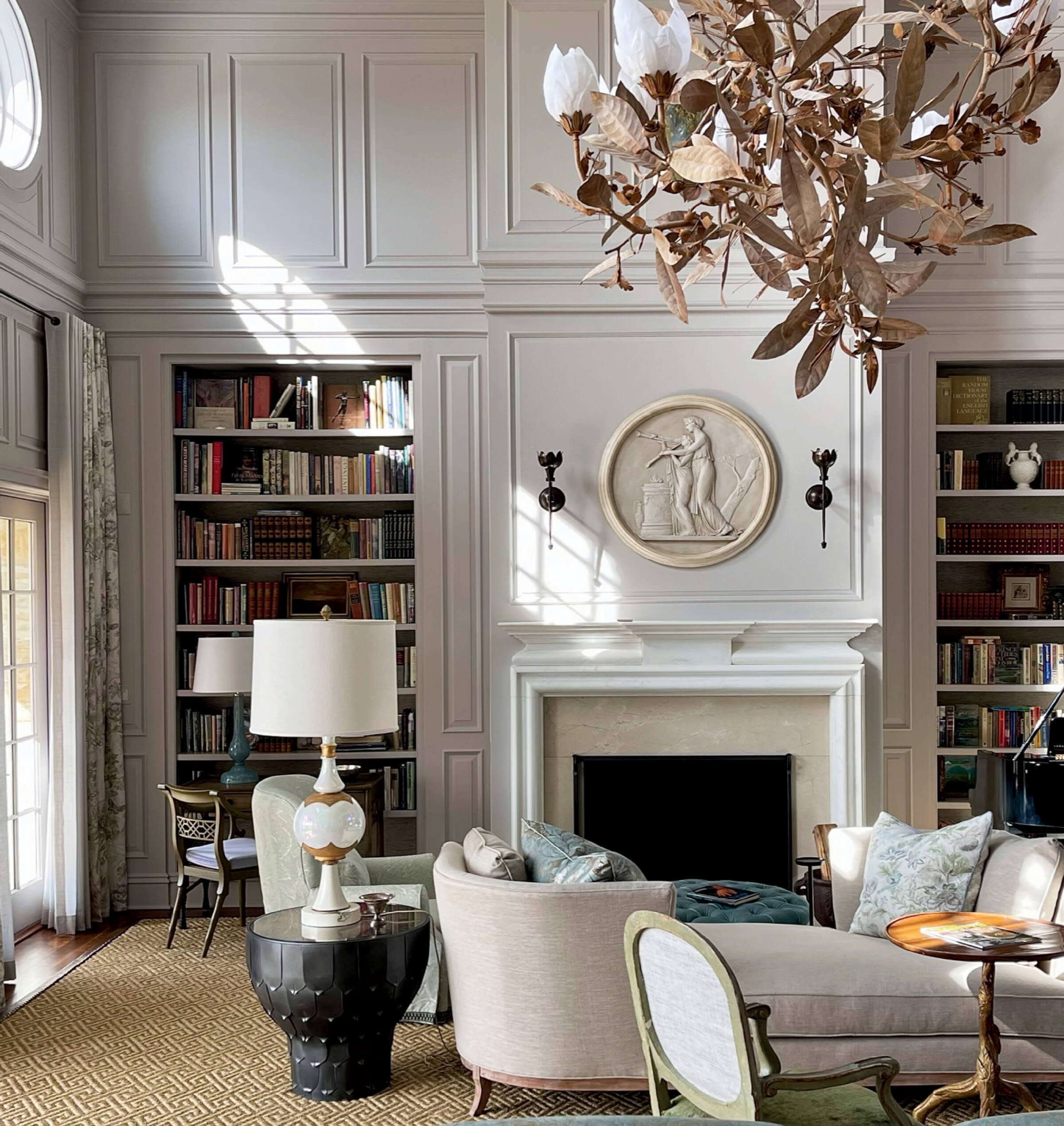 traditional living room with modern elements