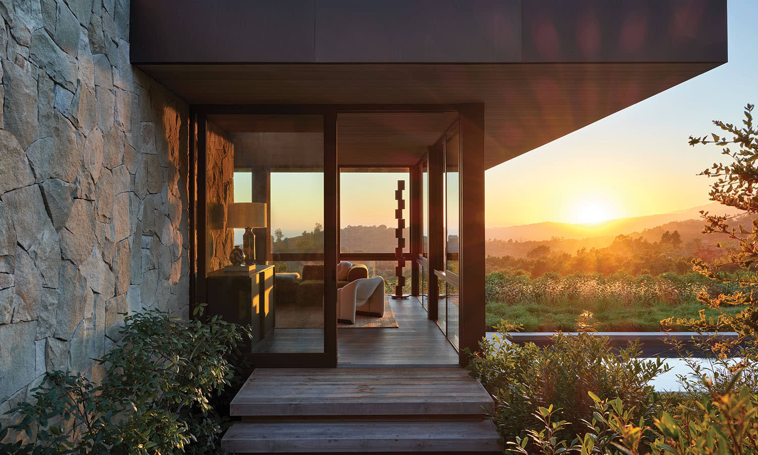 sunset view from a Santa Barbara County estate