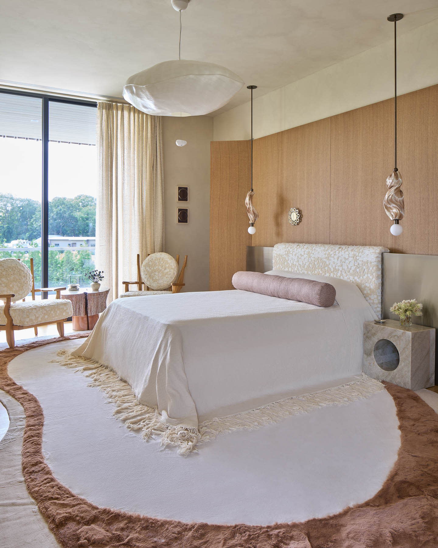 neutral bedroom with soft textures