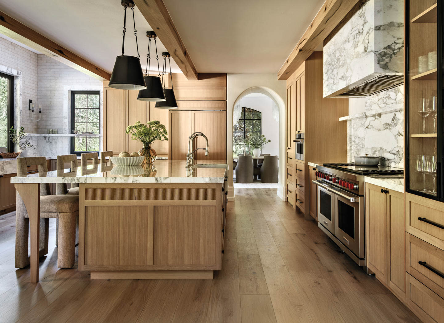 contemporary wood-accented kitchen