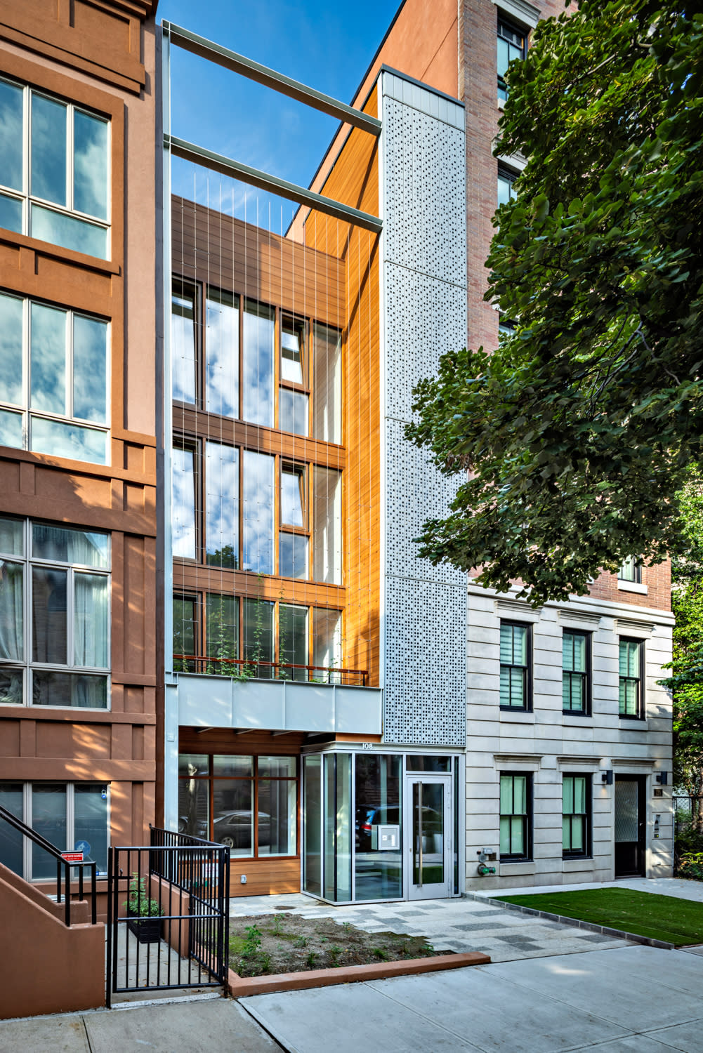 loft-style New York townhouse exterior